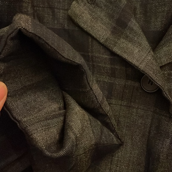 OSKA light jacket blazer Plaid size 2 fits 8/10 oversized wool/linen lagenlook - Picture 5 of 12